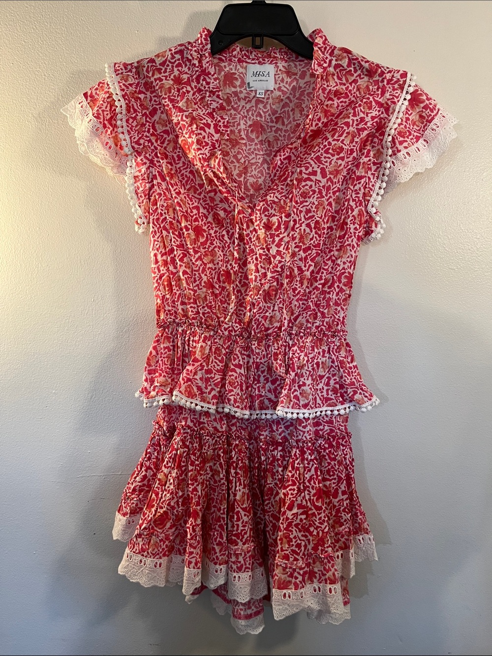 Misa Los Angeles Pink and White Floral Mini Dress